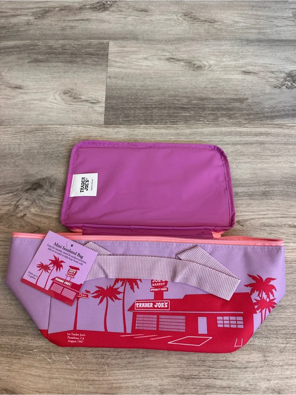 Trader Joe’s Mini Insulated Bag Purple Pink Limited Edition Cooler Tote
